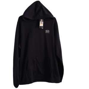 Under Armour Men’s Medium Black Loose Fit Hoodie Shirt Pocket Fleece Interior